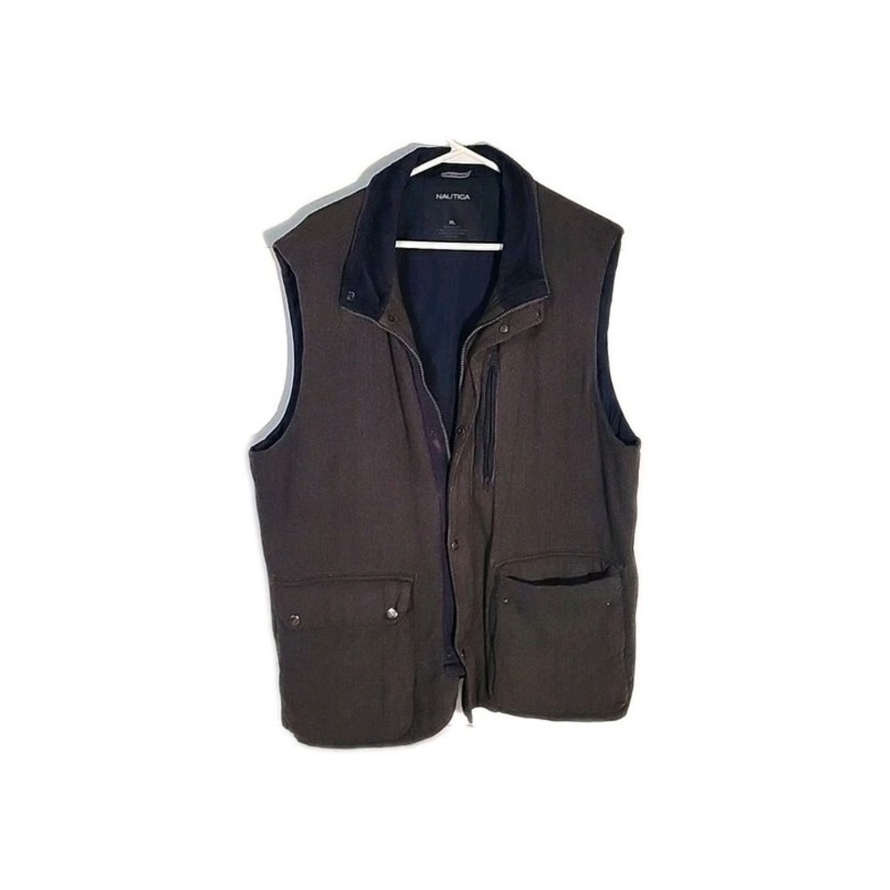 NAUTICAL XL mens tweed sports vest lined Pockets zipper/button closure